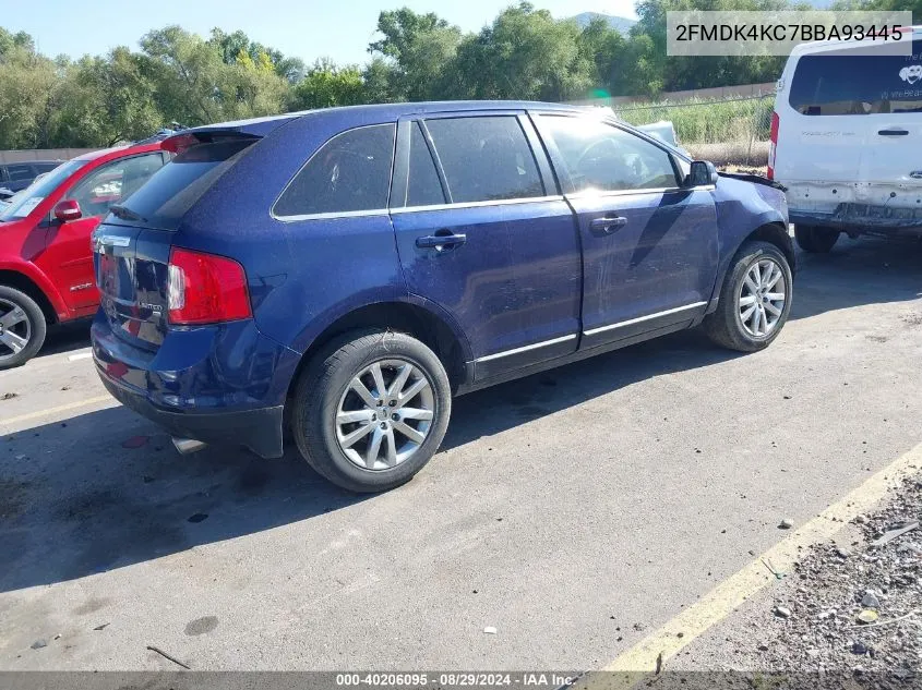 2011 Ford Edge Limited VIN: 2FMDK4KC7BBA93445 Lot: 40206095