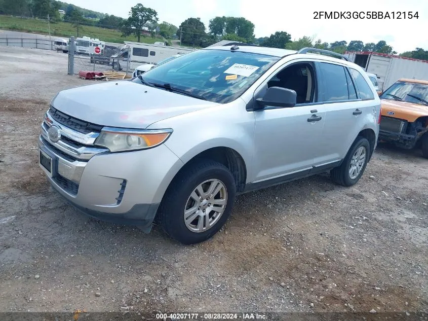 2011 Ford Edge Se VIN: 2FMDK3GC5BBA12154 Lot: 40207177