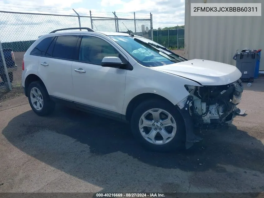 2011 Ford Edge Sel VIN: 2FMDK3JCXBBB60311 Lot: 40216669