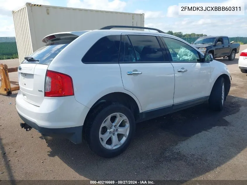 2011 Ford Edge Sel VIN: 2FMDK3JCXBBB60311 Lot: 40216669