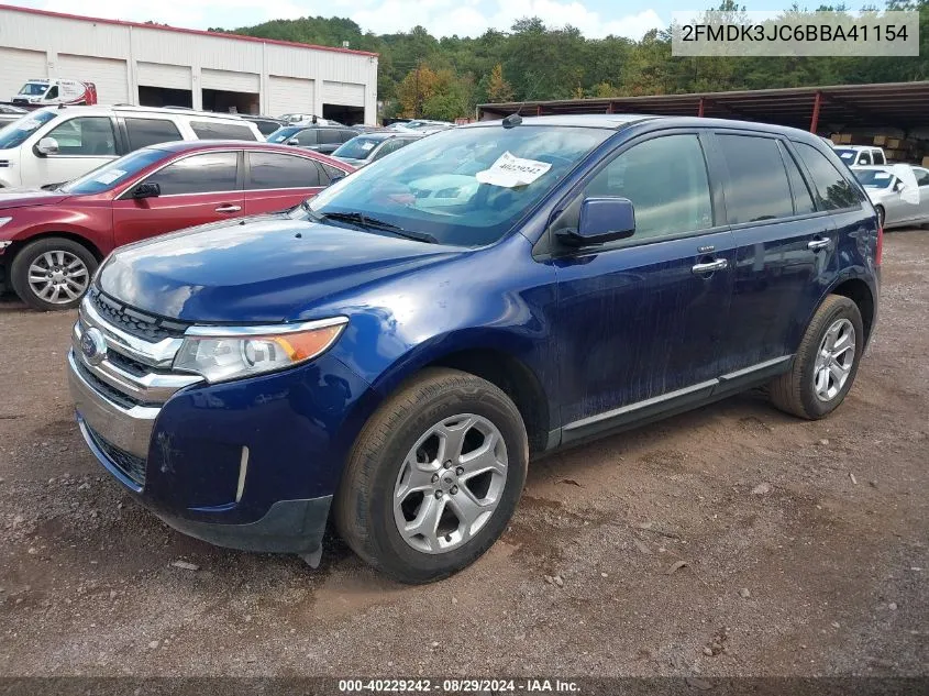 2011 Ford Edge Sel VIN: 2FMDK3JC6BBA41154 Lot: 40229242