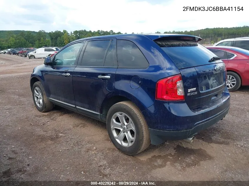 2011 Ford Edge Sel VIN: 2FMDK3JC6BBA41154 Lot: 40229242