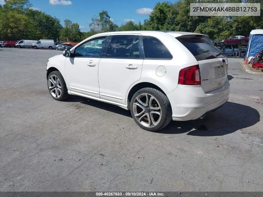 2011 Ford Edge Sport VIN: 2FMDK4AK4BBB12753 Lot: 40267683