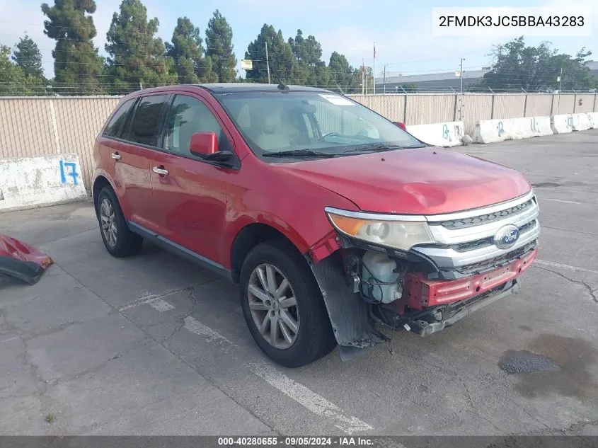 2011 Ford Edge Sel VIN: 2FMDK3JC5BBA43283 Lot: 40280655