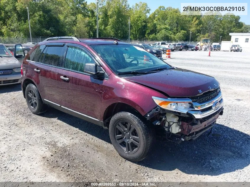 2011 Ford Edge Se VIN: 2FMDK3GC0BBA29105 Lot: 40298553