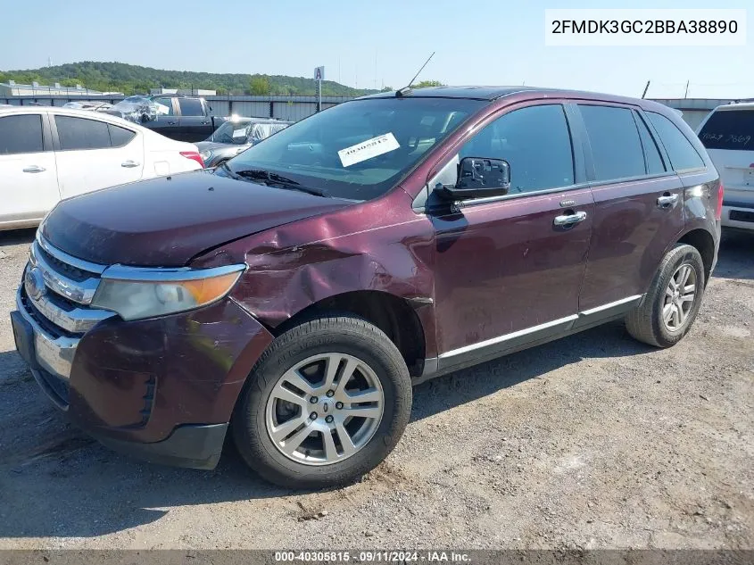 2011 Ford Edge Se VIN: 2FMDK3GC2BBA38890 Lot: 40305815