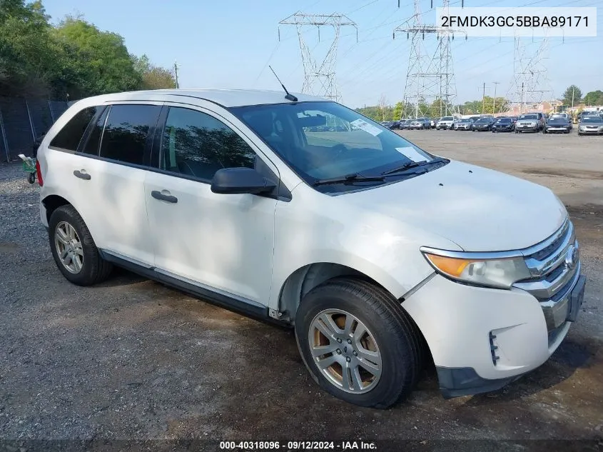 2011 Ford Edge Se VIN: 2FMDK3GC5BBA89171 Lot: 40318096