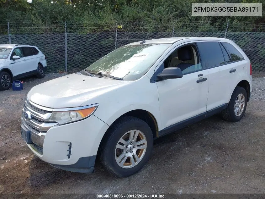 2011 Ford Edge Se VIN: 2FMDK3GC5BBA89171 Lot: 40318096