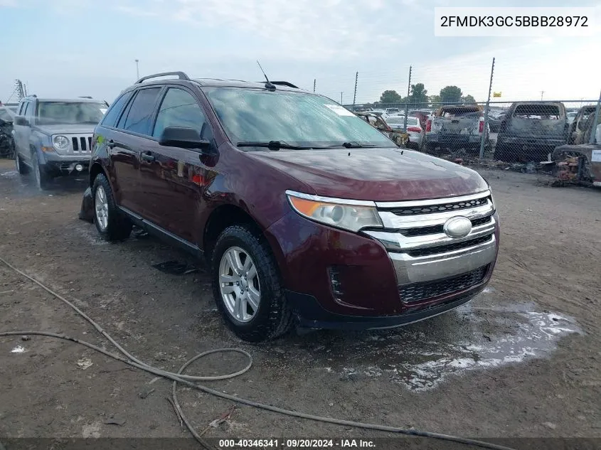 2011 Ford Edge Se VIN: 2FMDK3GC5BBB28972 Lot: 40346341