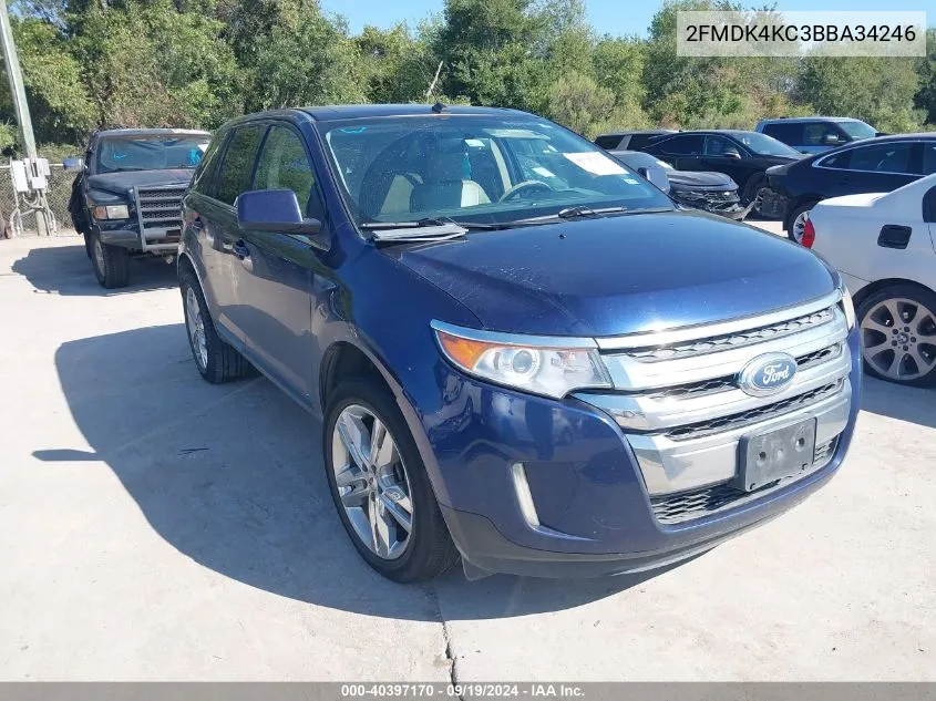 2011 Ford Edge Limited VIN: 2FMDK4KC3BBA34246 Lot: 40397170