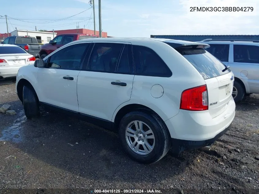 2011 Ford Edge Se VIN: 2FMDK3GC3BBB04279 Lot: 40415125