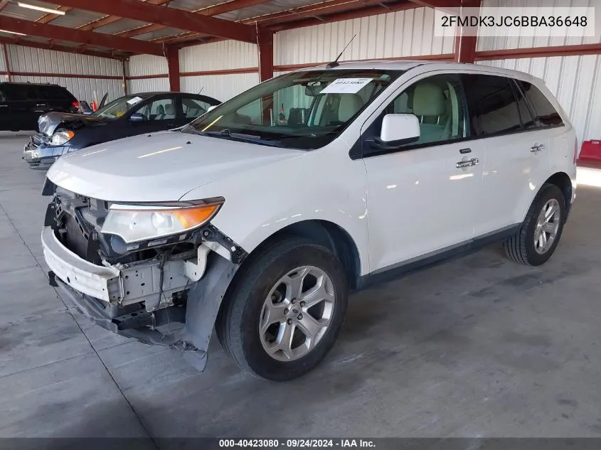 2011 Ford Edge Sel VIN: 2FMDK3JC6BBA36648 Lot: 40423080