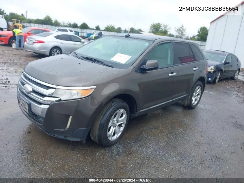 2011 Ford Edge Sel VIN: 2FMDK3JC8BBB36654 Lot: 40428944