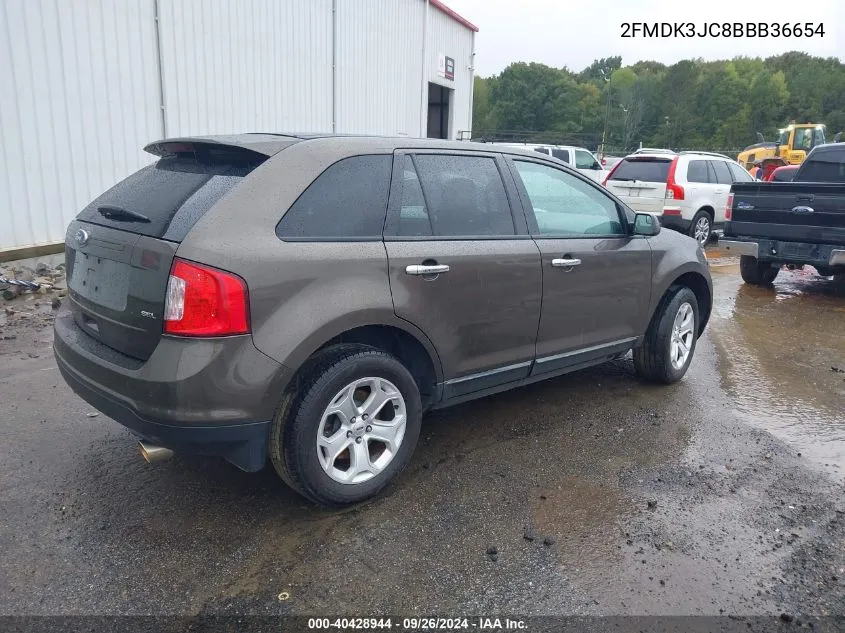 2011 Ford Edge Sel VIN: 2FMDK3JC8BBB36654 Lot: 40428944