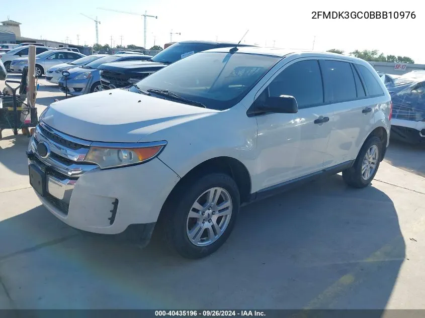 2011 Ford Edge Se VIN: 2FMDK3GC0BBB10976 Lot: 40435196