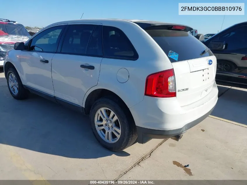 2011 Ford Edge Se VIN: 2FMDK3GC0BBB10976 Lot: 40435196