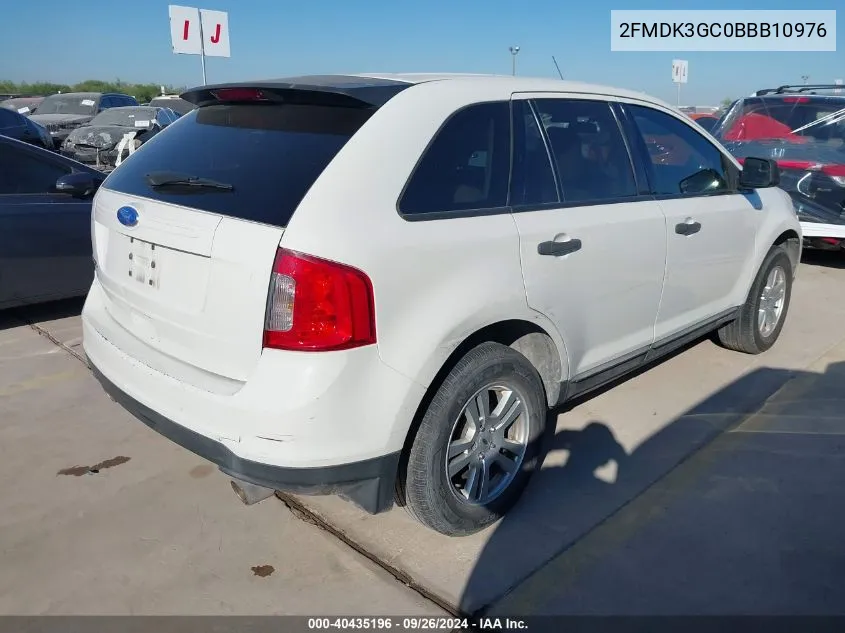 2011 Ford Edge Se VIN: 2FMDK3GC0BBB10976 Lot: 40435196