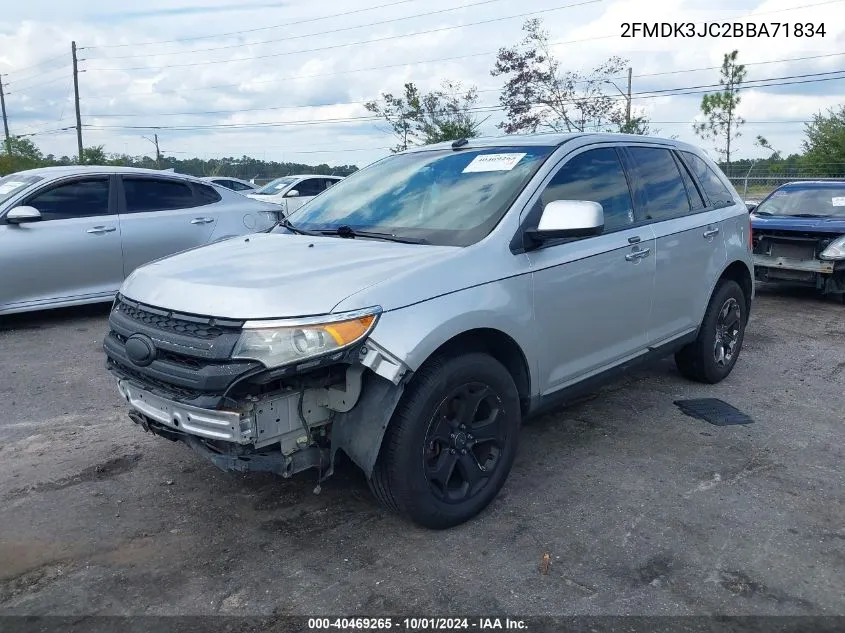 2011 Ford Edge Sel VIN: 2FMDK3JC2BBA71834 Lot: 40469265