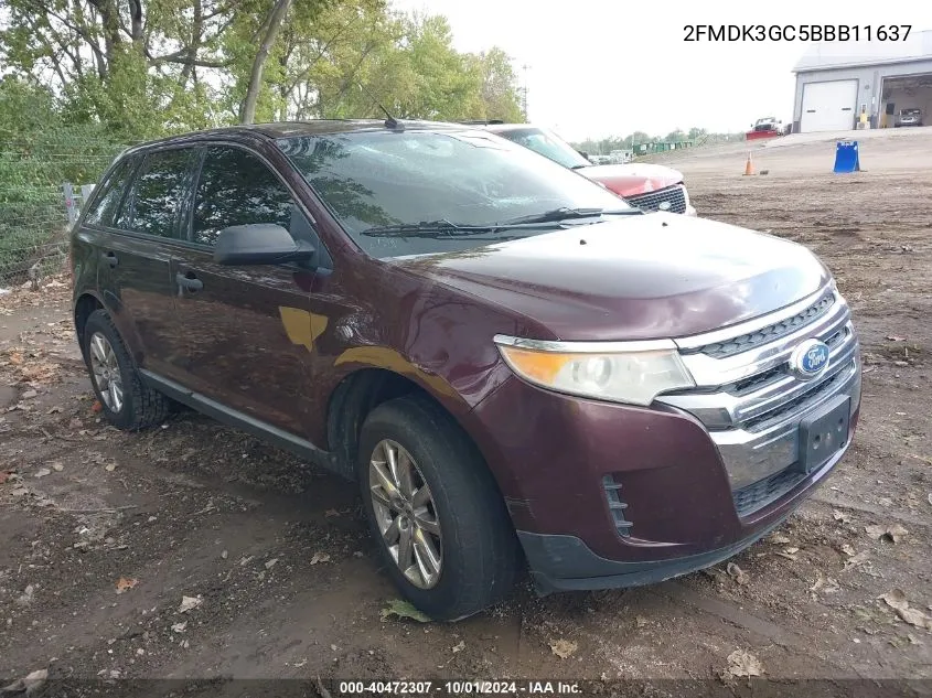 2011 Ford Edge Se VIN: 2FMDK3GC5BBB11637 Lot: 40472307