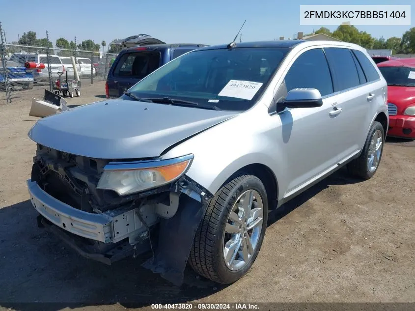 2011 Ford Edge Limited VIN: 2FMDK3KC7BBB51404 Lot: 40473820