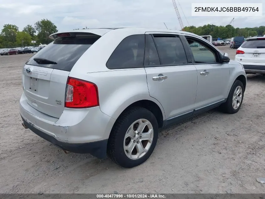 2011 Ford Edge Sel VIN: 2FMDK4JC6BBB49764 Lot: 40477998