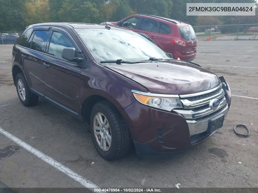 2011 Ford Edge Se VIN: 2FMDK3GC9BBA04624 Lot: 40478954