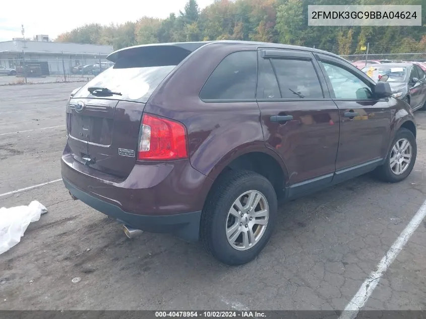 2011 Ford Edge Se VIN: 2FMDK3GC9BBA04624 Lot: 40478954