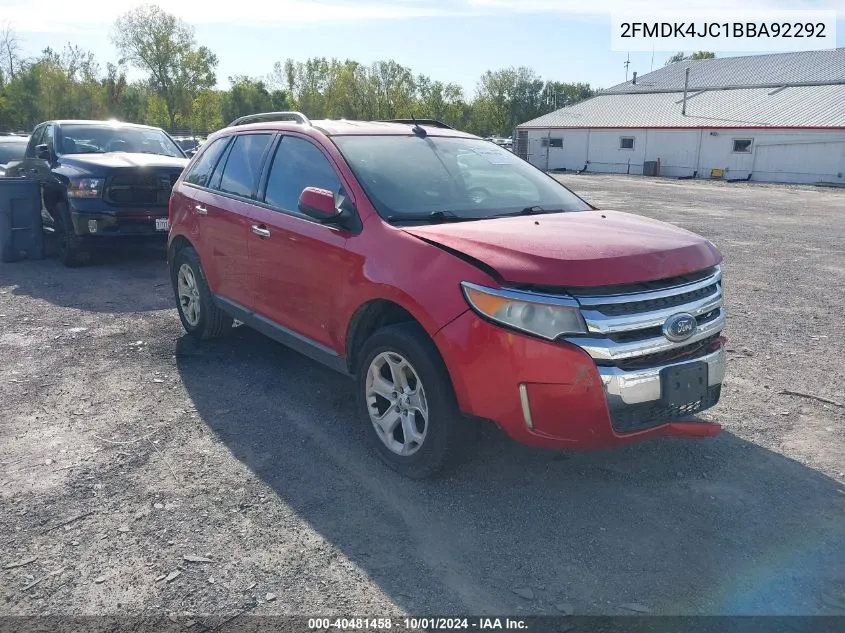 2011 Ford Edge Sel VIN: 2FMDK4JC1BBA92292 Lot: 40481458