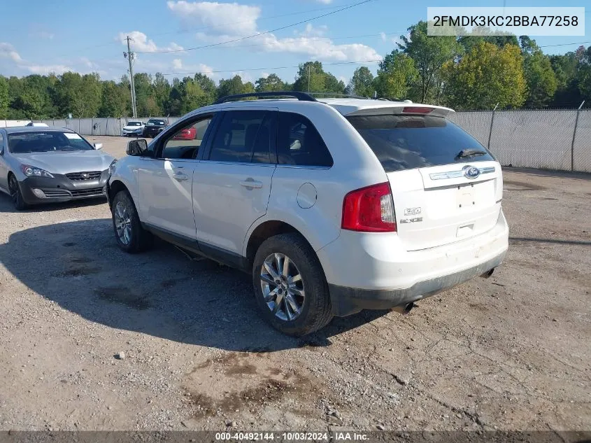 2011 Ford Edge Limited VIN: 2FMDK3KC2BBA77258 Lot: 40492144