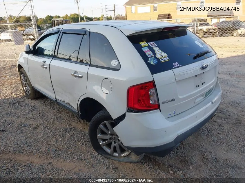 2011 Ford Edge Sel VIN: 2FMDK3JC9BBA04745 Lot: 40492795