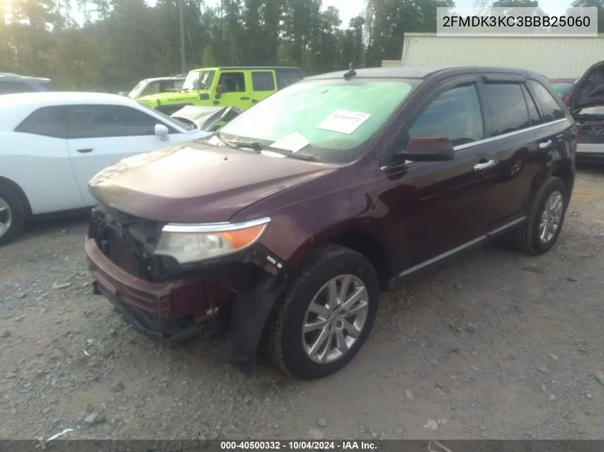 2011 Ford Edge Limited VIN: 2FMDK3KC3BBB25060 Lot: 40500332