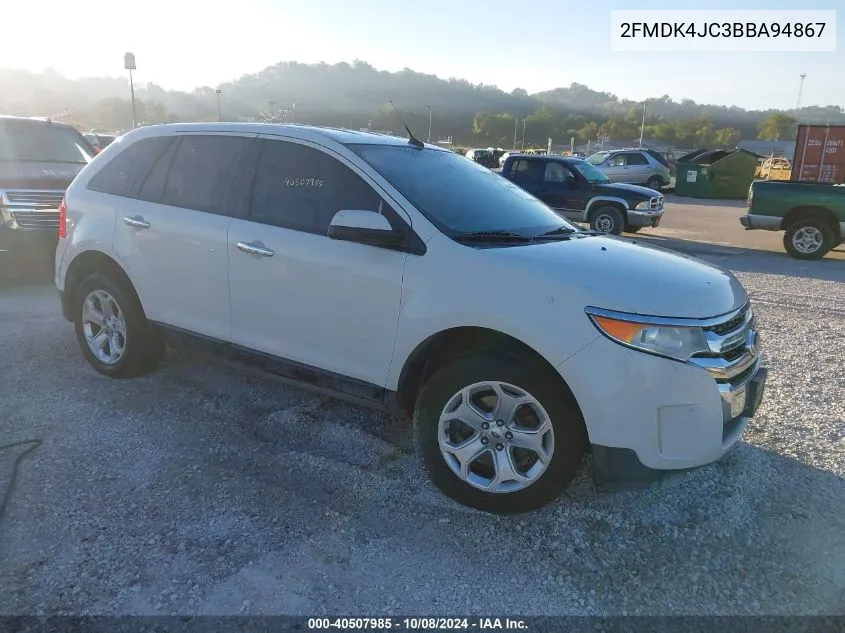 2011 Ford Edge Sel VIN: 2FMDK4JC3BBA94867 Lot: 40507985