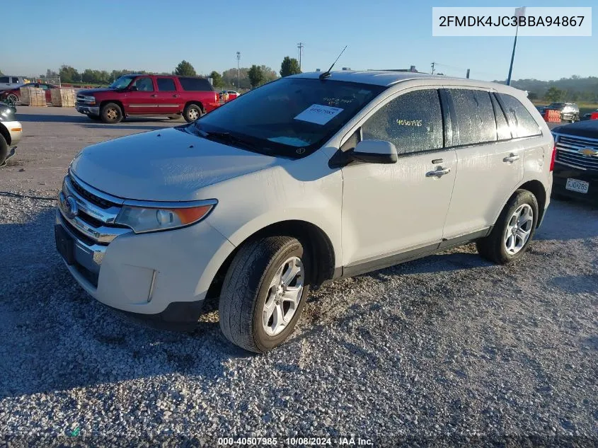 2011 Ford Edge Sel VIN: 2FMDK4JC3BBA94867 Lot: 40507985