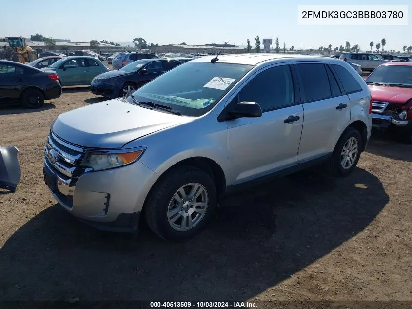 2011 Ford Edge Se VIN: 2FMDK3GC3BBB03780 Lot: 40513509