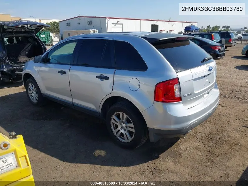 2011 Ford Edge Se VIN: 2FMDK3GC3BBB03780 Lot: 40513509