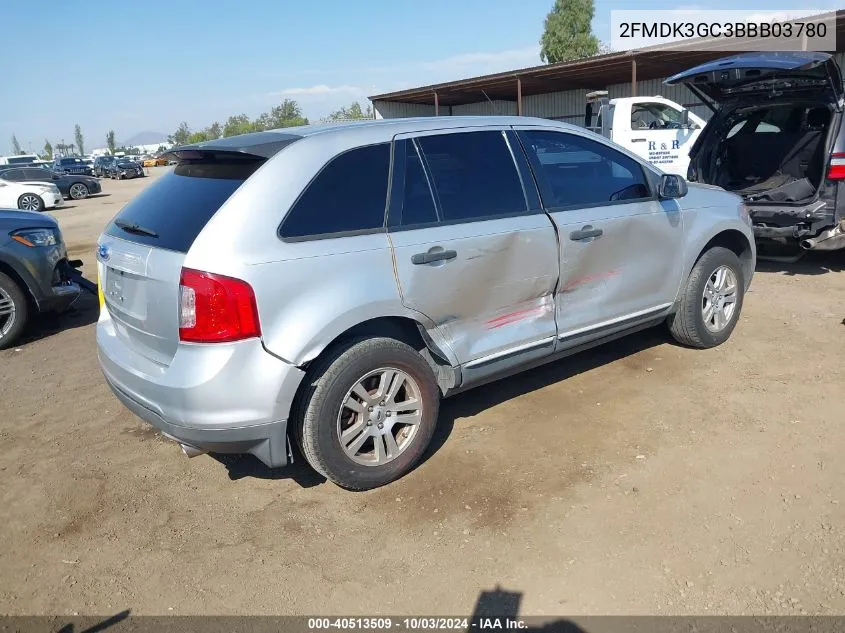 2011 Ford Edge Se VIN: 2FMDK3GC3BBB03780 Lot: 40513509