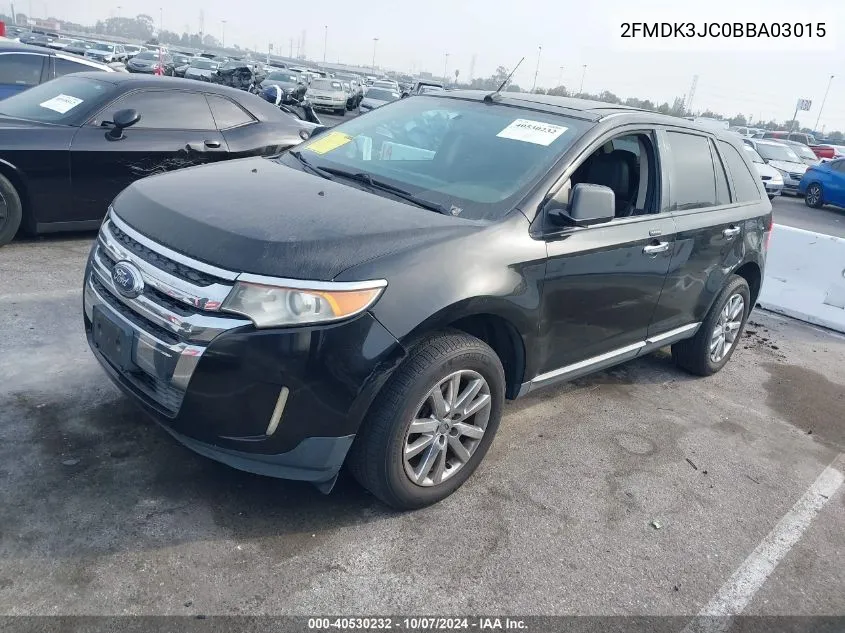 2011 Ford Edge Sel VIN: 2FMDK3JC0BBA03015 Lot: 40530232