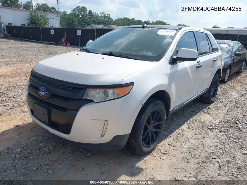 2011 Ford Edge Sel VIN: 2FMDK4JC4BBA74255 Lot: 40540980