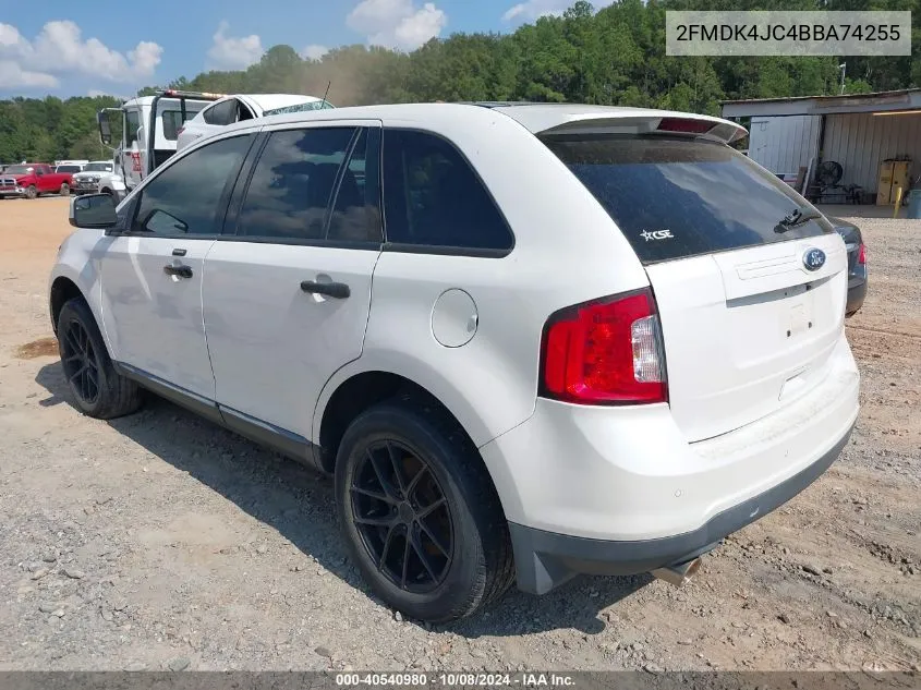 2011 Ford Edge Sel VIN: 2FMDK4JC4BBA74255 Lot: 40540980