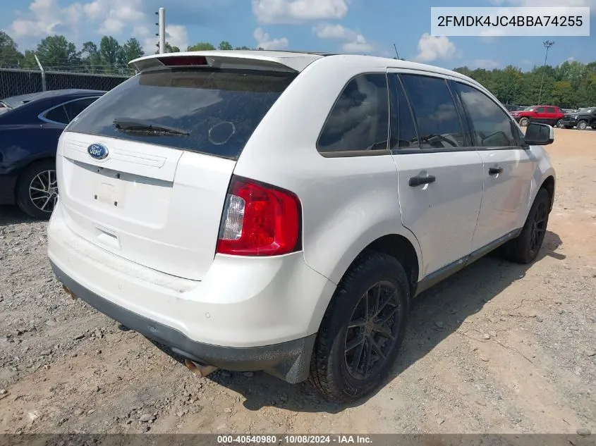 2011 Ford Edge Sel VIN: 2FMDK4JC4BBA74255 Lot: 40540980