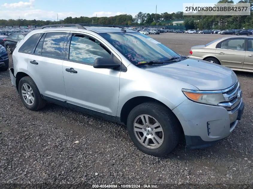 2011 Ford Edge Se VIN: 2FMDK3GC3BBB42577 Lot: 40549894