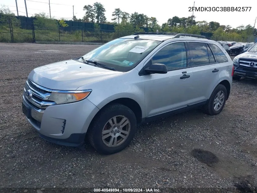 2011 Ford Edge Se VIN: 2FMDK3GC3BBB42577 Lot: 40549894