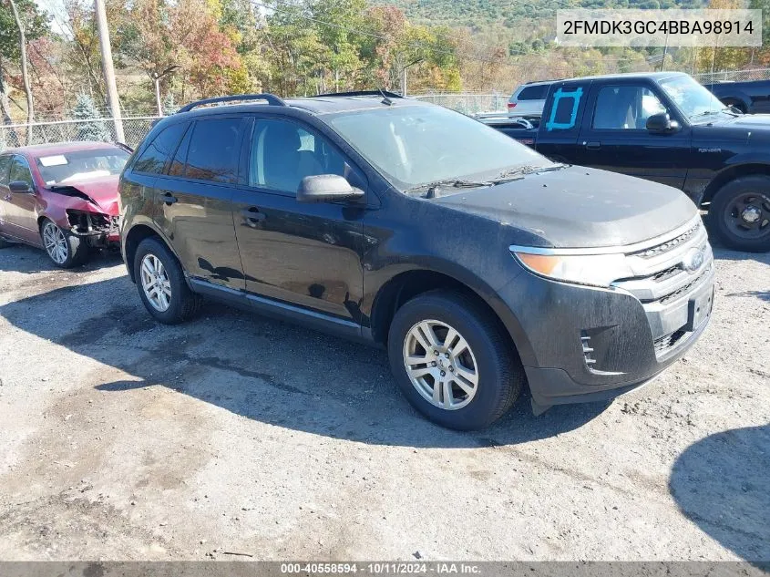 2011 Ford Edge Se VIN: 2FMDK3GC4BBA98914 Lot: 40558594