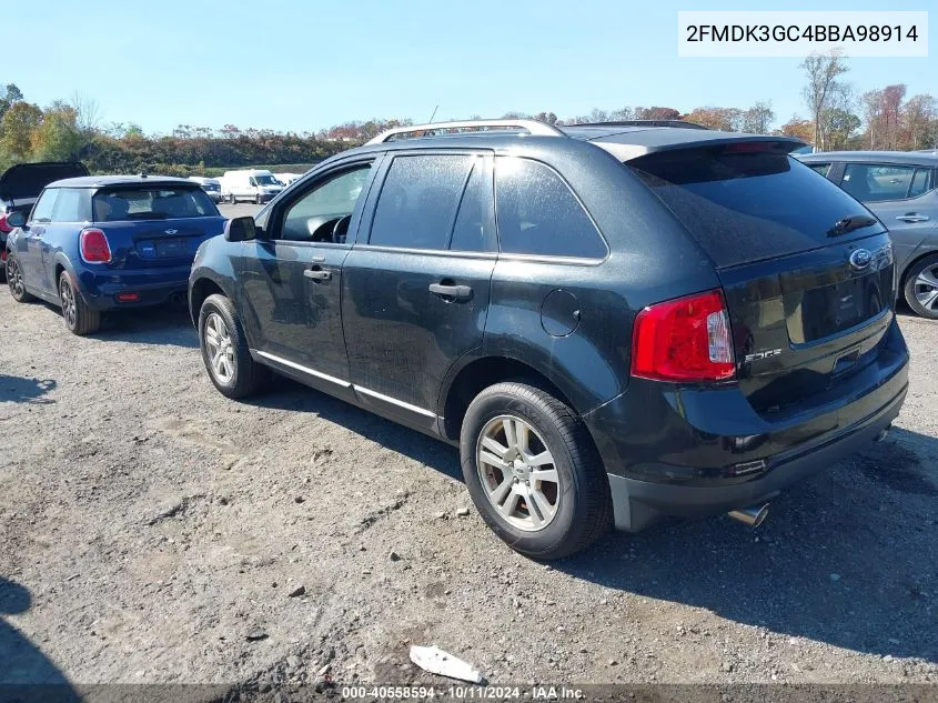 2011 Ford Edge Se VIN: 2FMDK3GC4BBA98914 Lot: 40558594