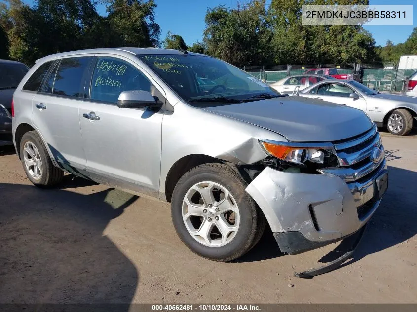 2011 Ford Edge Sel VIN: 2FMDK4JC3BBB58311 Lot: 40562481