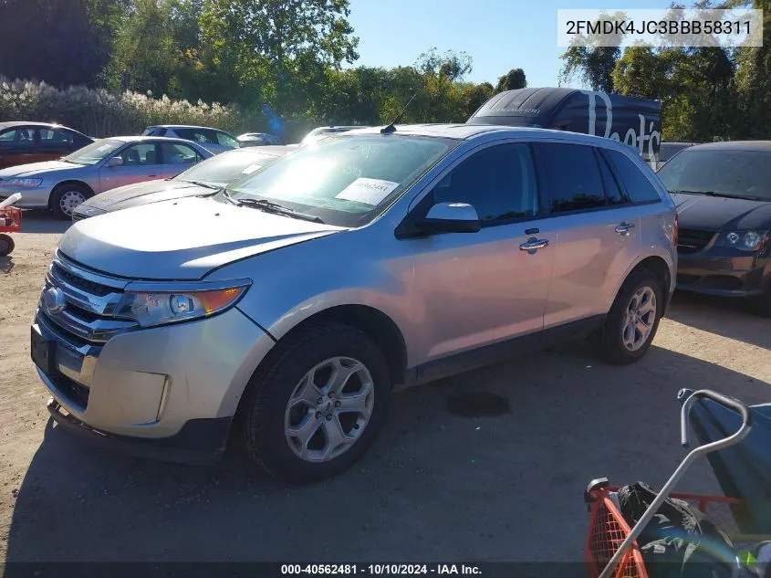 2011 Ford Edge Sel VIN: 2FMDK4JC3BBB58311 Lot: 40562481