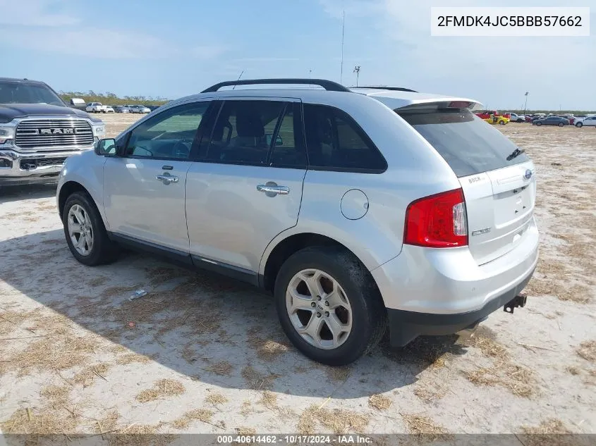 2011 Ford Edge Sel VIN: 2FMDK4JC5BBB57662 Lot: 40614462