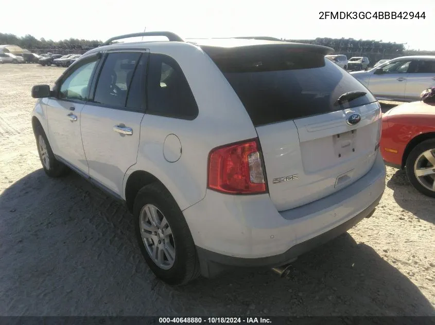 2011 Ford Edge Se VIN: 2FMDK3GC4BBB42944 Lot: 40648880