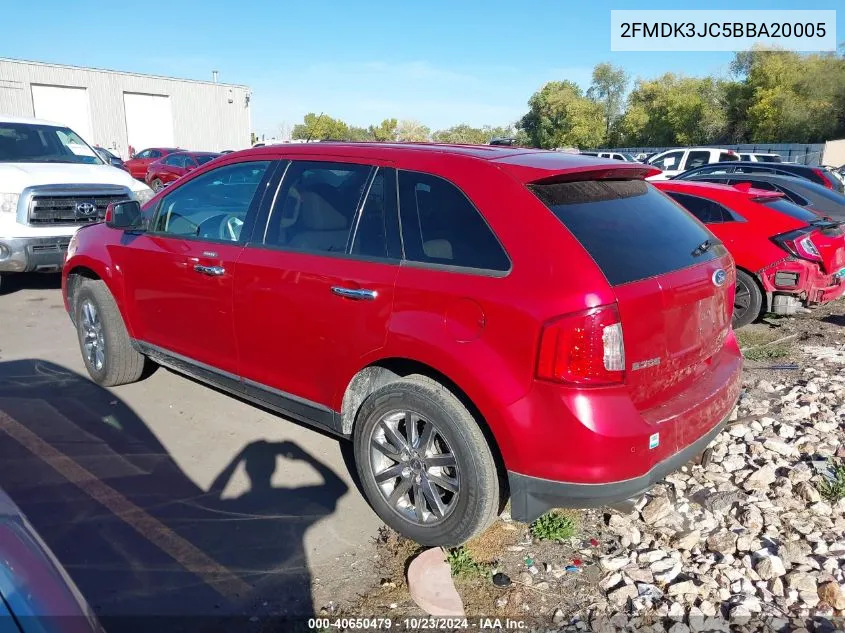 2011 Ford Edge Sel VIN: 2FMDK3JC5BBA20005 Lot: 40650479