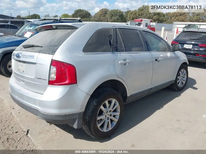 2011 Ford Edge Limited VIN: 2FMDK3KC3BBA78113 Lot: 40683889